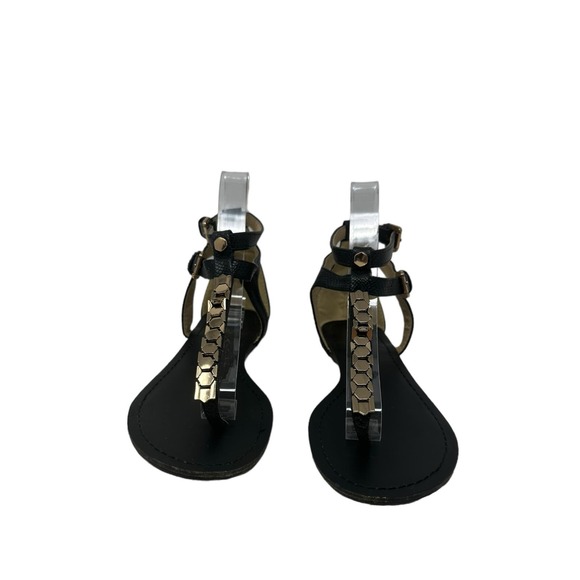 Diba black gold flat Sandals size 6.5 - Picture 8 of 12